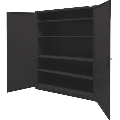 Armoire d'entreposage, Acier, 4 Tablettes, 78" h x 48" la x 24" P, Noir Groupe Belzile Dickner