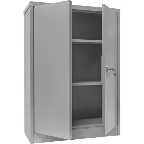 Counter-High Storage Cabinet, Steel, 2 Shelves, 42" H x 30" W x 15" D, Grey Groupe Belzile Dickner