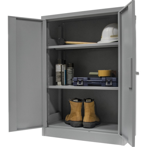 Counter-High Storage Cabinet, Steel, 2 Shelves, 42" H x 30" W x 15" D, Grey Groupe Belzile Dickner