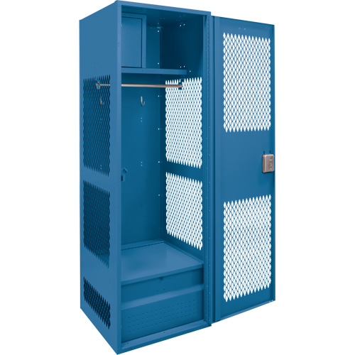 Casier pour &eacute;quipement avec porte, Acier, 24" la x 18" p x 72" h, Bleu fonc&eacute; Groupe Belzile Dickner