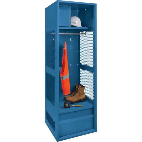 Casier pour &eacute;quipement, Acier, 24" la x 18" p x 72" h, Bleu fonc&eacute; Groupe Belzile Dickner