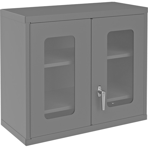 Wall-Mountable Storage Cabinet with Clearview Doors, 26-15/16" H x 29-7/8" W x 13-11/16" D, 2 Shelves, Steel, Grey Groupe Belzile Dickner
