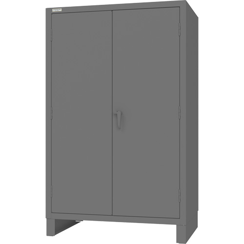 Armoire avec portes encastr&eacute;es en panneau perfor&eacute;, Acier, 4 Tablettes, 78" h x 48" la x 30" P, Gris Groupe Belzile Dickner