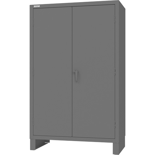 Armoire avec barre de suspension et portes encastr&eacute;es standards, Acier, 78" h x 48" la x 24" P, Gris Groupe Belzile Dickner