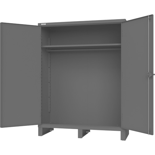 Armoire avec barre de suspension et portes encastr&eacute;es standards, Acier, 78" h x 60" la x 24" P, Gris Groupe Belzile Dickner