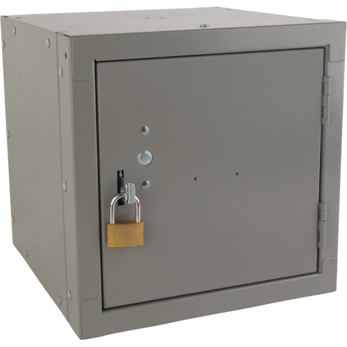 Casier cubique empilable, 12" x 12" x 12", Acier, Gris, D&eacute;mont&eacute; Groupe Belzile Dickner