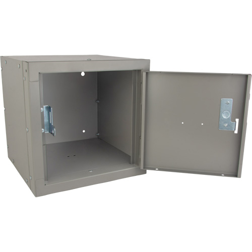 Casier cubique empilable, 12" x 12" x 12", Acier, Gris, D&eacute;mont&eacute; Groupe Belzile Dickner