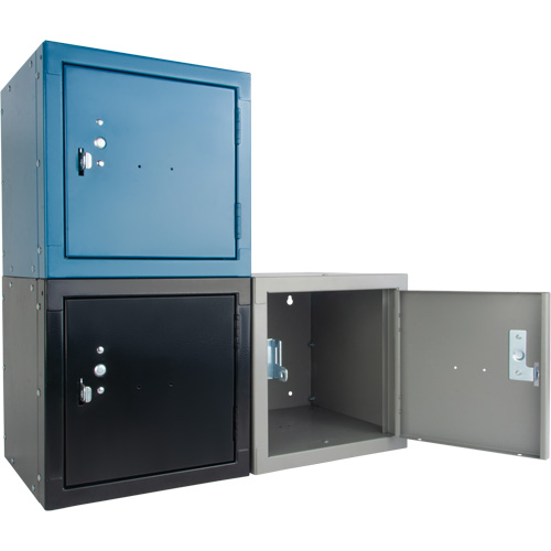 Casier cubique empilable, 12" x 12" x 12", Acier, Gris, D&eacute;mont&eacute; Groupe Belzile Dickner