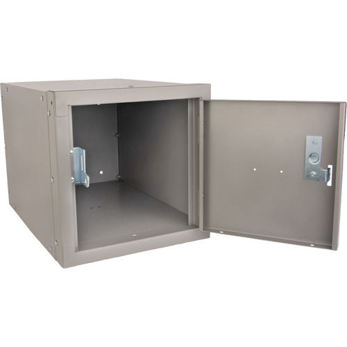 Casier cubique empilable, 12" x 18" x 12", Acier, Gris, D&eacute;mont&eacute; Groupe Belzile Dickner
