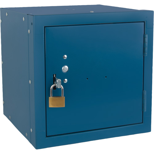 Casier cubique empilable, 12" x 12" x 12", Acier, Bleu, D&eacute;mont&eacute; Groupe Belzile Dickner