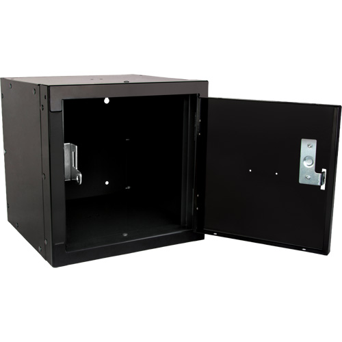 Casier cubique empilable, 12" x 12" x 12", Acier, Noir, D&eacute;mont&eacute; Groupe Belzile Dickner