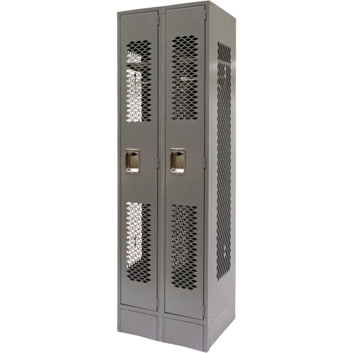 Casiers ventil&eacute;s, Bloc de 2, 24" x 18" x 78", Acier, Gris, D&eacute;mont&eacute;, Perfor&eacute; Groupe Belzile Dickner