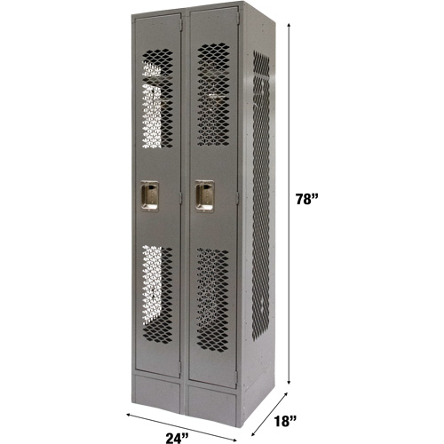 Casiers ventil&eacute;s, Bloc de 2, 24" x 18" x 78", Acier, Gris, D&eacute;mont&eacute;, Perfor&eacute; Groupe Belzile Dickner