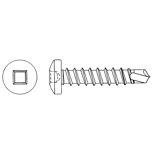 Self Drill Screw Pan, #6 x 3/8" L, Zinc Plated Groupe Belzile Dickner