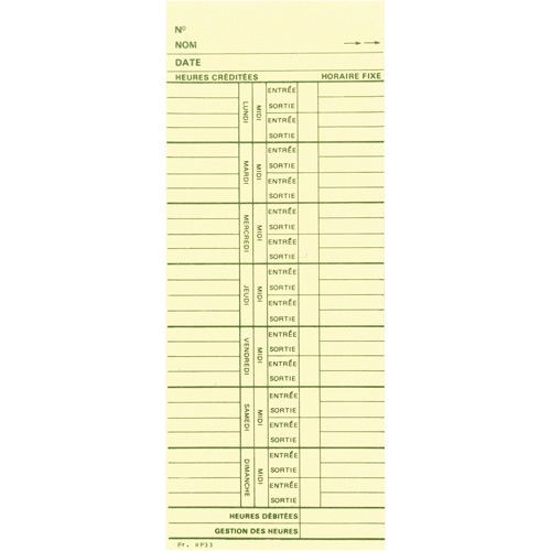 Cartes de temps Groupe Belzile Dickner