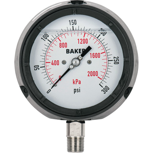 Manom&egrave;tre,  4-1/2", 0 - 5000 psi, Fixation inf&eacute;rieure, Analogique rempli de liquide Groupe Belzile Dickner