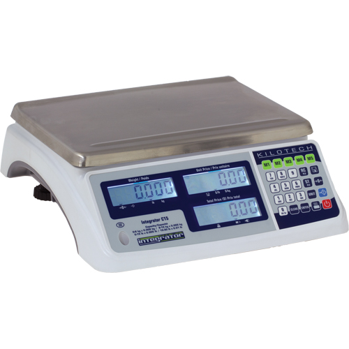 Balance &agrave; calcul de prix Integrator C15, Capacit&eacute; 30 lb / 15 kg, Graduations 0,005 lb / 0,002 kg Groupe Belzile Dickner