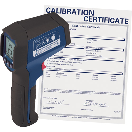 Infrared Thermometer with ISO Certificate, -31°- 1202° F ( -35° - 650° C ), 12:1, Adjustable Emmissivity Groupe Belzile Dickner