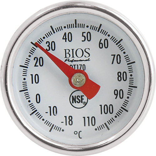 1" Dial Thermometer Celsius Only with Calibration Sleeve, Contact, Analogue, 0.4-230°F (-18-110°C) Groupe Belzile Dickner