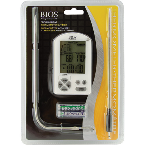 Premium Meat Thermometer & Timer, Contact, Digital, -4-122°F (-20-50°C) Groupe Belzile Dickner