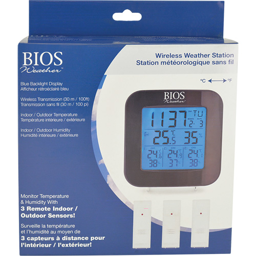 Wireless Weather Station with 3 Sensors, Non-Contact, Digital, 40-158°F (-40-70°C) Groupe Belzile Dickner