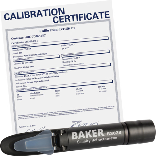 Refractometer with ISO Certificate, Analogue (Sight Glass), Salinity Groupe Belzile Dickner