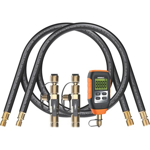 Ensemble d'&eacute;vacuation rapide avec tuyaux, outils de base et vacuom&egrave;tre en micron Groupe Belzile Dickner