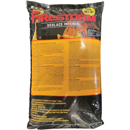 Produits de d&eacute;glaçage intense Firestorm, Sac, 44 lb (20 kg), Point de fonte -35°C (-31°F) Groupe Belzile Dickner