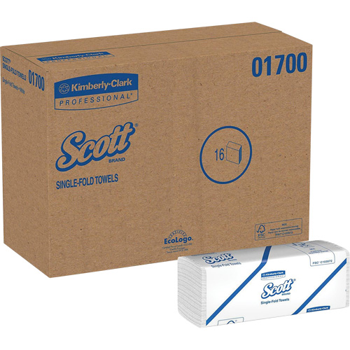 Scott&reg; Single Fold Towels, 1 Ply, 10-1/2" L x 9-3/10" W, 250 /Pack Groupe Belzile Dickner