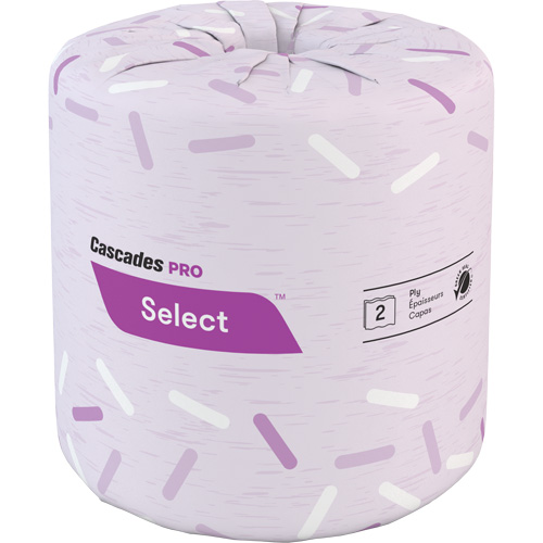 Pro Select&reg; Toilet Paper, 2 Ply, 500 Sheets/Roll, White Groupe Belzile Dickner