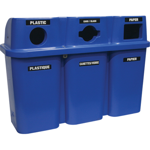 Recycling Containers Bullseye, Curbside, Plastic, 3 x 22 US Gal. Groupe Belzile Dickner
