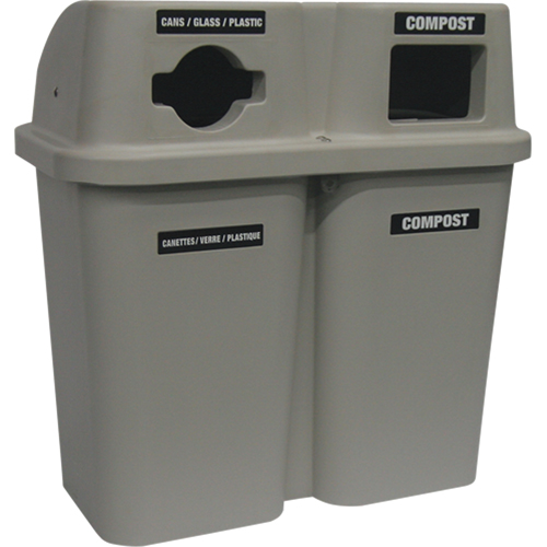 Recycling Containers Bullseye, Curbside, Plastic, 2 x 22 US gal. Groupe Belzile Dickner