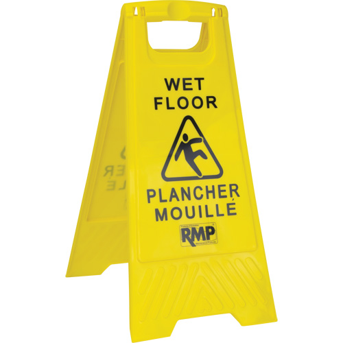 Safety Wet Floor Sign, Bilingual with Pictogram Groupe Belzile Dickner