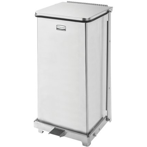 Corbeille &agrave; p&eacute;dale carr&eacute;e avec doublure Defenders, Acier inoxydable, Capacit&eacute; 6,5 gal. US Groupe Belzile Dickner