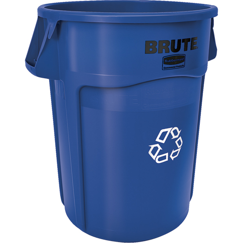 Contenants ronds pour le recyclage BRUTE, Vrac, Plastique, 44 gal. US Groupe Belzile Dickner