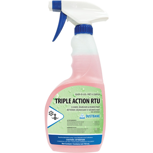 Action triple - nettoyant, d&eacute;graissant et d&eacute;sinfectant, 750 ml, Bouteille &agrave; g&acirc;chette Groupe Belzile Dickner