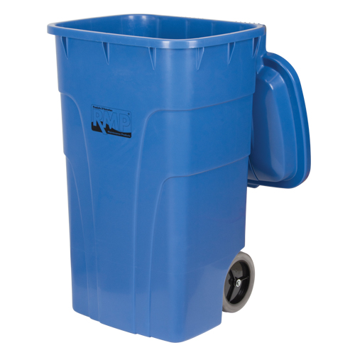 Bac de recyclage roulant, Bord de rue, Poly&eacute;thyl&egrave;ne, 65 gal. US Groupe Belzile Dickner