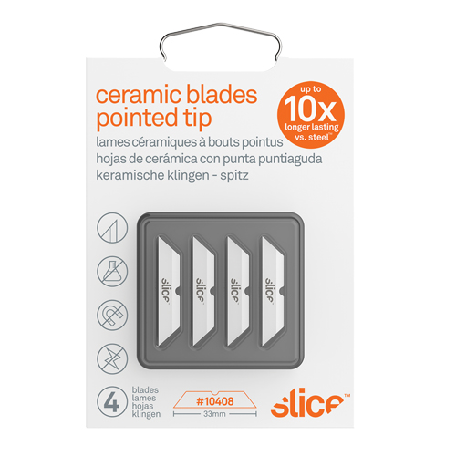 Slice Pointed-Tip Ceramic Box Cutter Blades, Single Style Groupe Belzile Dickner