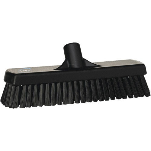 Deck & Wall Scrub Broom, Stiff Bristles, 12", Polyester, Black Groupe Belzile Dickner