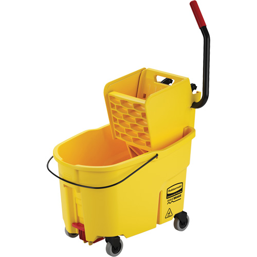 WaveBrake&reg; Mop Bucket & Wringer Combo Pack, Side Press, 11 US Gal. (44 Quart), Yellow Groupe Belzile Dickner