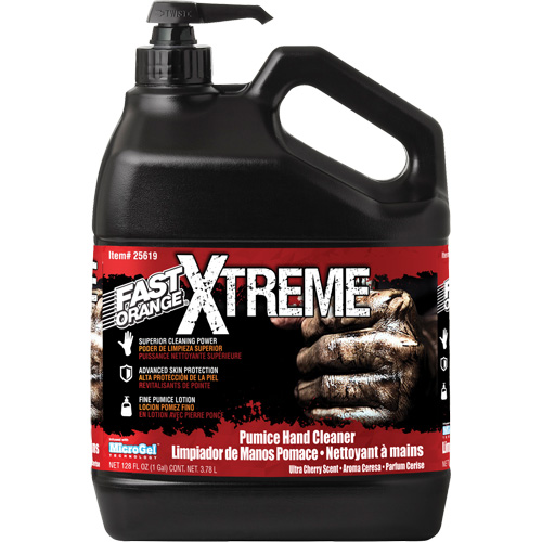 Nettoyant professionnel pour les mains Xtreme, Pierre ponce, 3,78 L, Bouteille &agrave; pompe, Cerise Groupe Belzile Dickner