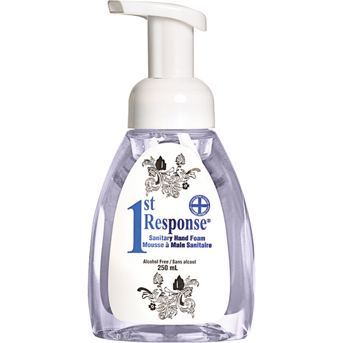 1st Response&reg; Sanitary Hand Foam, Liquid, 250 ml, Pump Bottle, Unscented Groupe Belzile Dickner