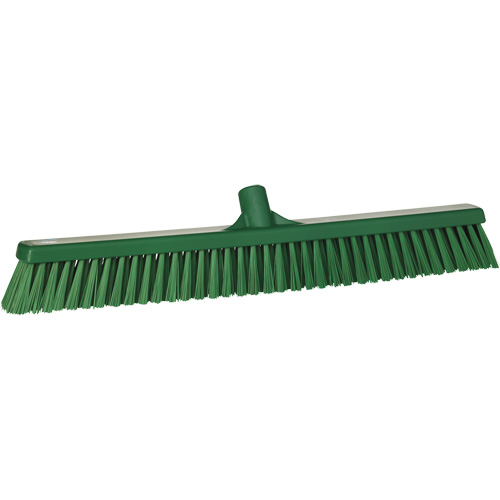 Combo Bristle Push Broom, Coarse/Fine Bristles, 24", Polyester, Green Groupe Belzile Dickner