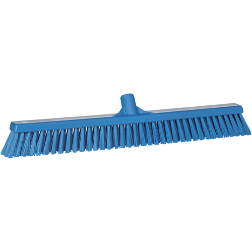 Combo Bristle Push Broom, Coarse/Fine Bristles, 24", Polyester, Blue Groupe Belzile Dickner