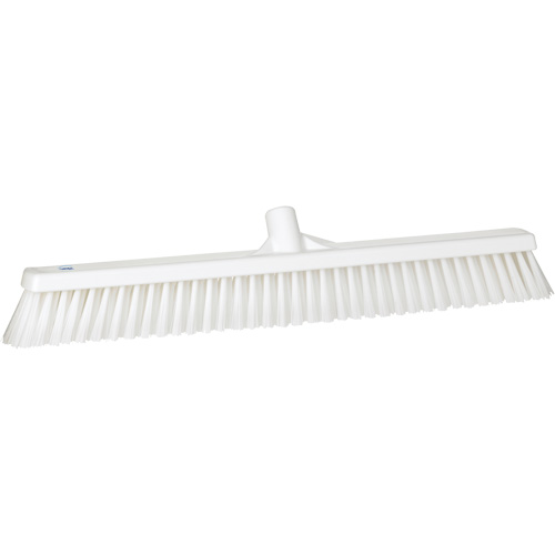 Combo Bristle Push Broom, Coarse/Fine Bristles, 24", Polyester, White Groupe Belzile Dickner