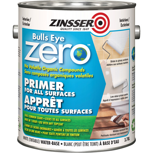Appr&ecirc;t &agrave; faible teneur en COV Bulls Eye Zero, 3,78 L, Gallon, Blanc teintable Groupe Belzile Dickner