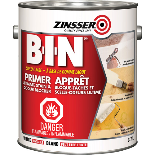B-I-N&reg; Shellac-Base Sealer Primer, 3.7 L, Gallon, Tintable White Groupe Belzile Dickner