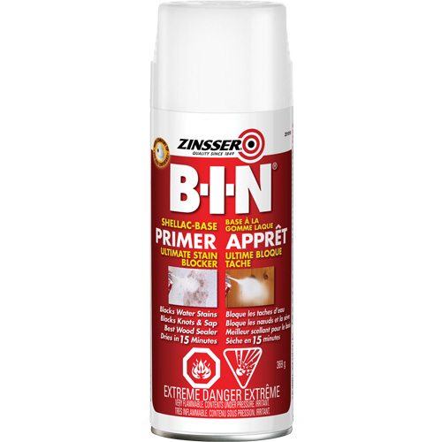 Appr&ecirc;t-scellant &agrave; base de gomme-laque B-I-N, 369 g, Canette a&eacute;rosol, Blanc Groupe Belzile Dickner