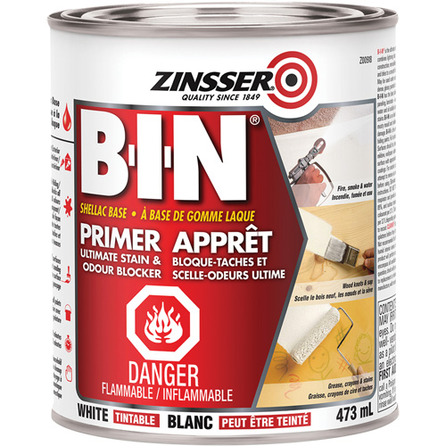Appr&ecirc;t-scellant &agrave; base de gomme-laque B-I-N, 473 ml, Canette, Blanc teintable Groupe Belzile Dickner