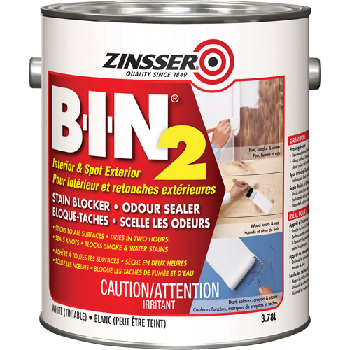 B-I-N&reg; 2 Primer, White, Very Flat, 3.78 L, Gallon Groupe Belzile Dickner